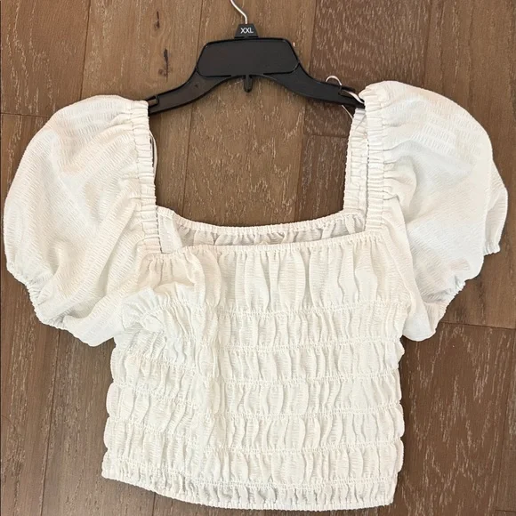 Elodie Cream Smocked Puff Sleeve Blouse - Picture 1 of 5